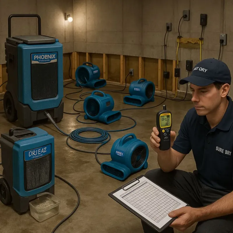 Structural Drying and Dehumidification process in Silverdale, WA